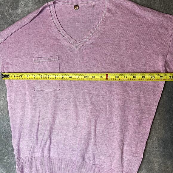 Margaret O'Leary Sweater Women's S Pink V Neck Linen Viscose Romantic Sweet - Picture 5 of 8
